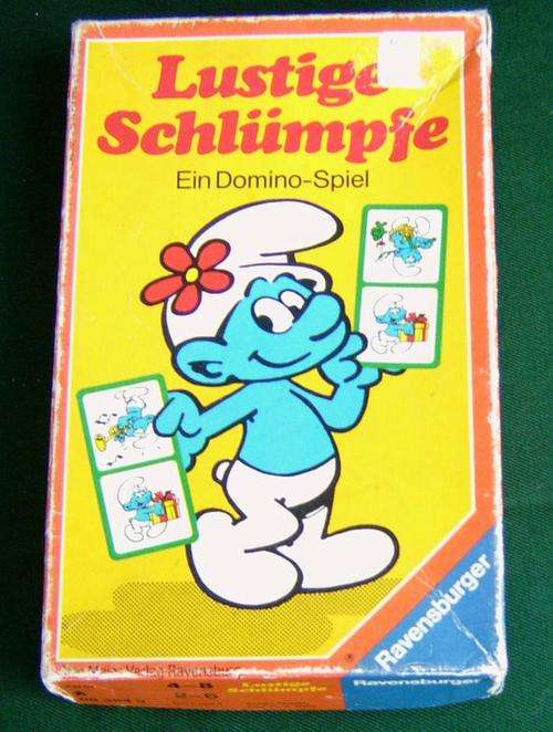 Smurf Dominos Game Ravensburger Peyo west Germany (0D40)