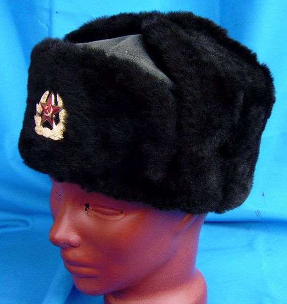 Russian Army Officer  Winter genuine sheep wool cap size 57 (0N14)