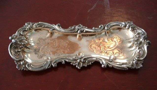 Candle snuffer tray. Sheffield Plated (Silver on Copper)