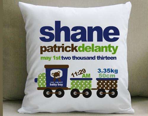 BIRTH ANNOUNCEMENT CUSHION