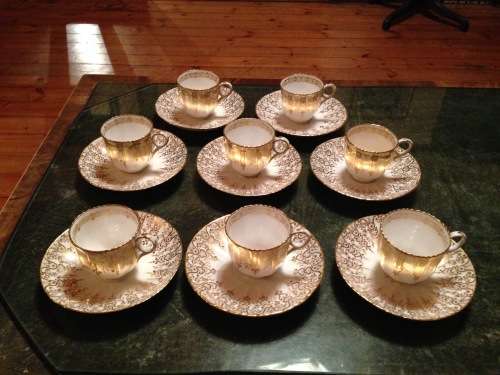 Davenport mid 19th century rare 8 set teacup and saucer