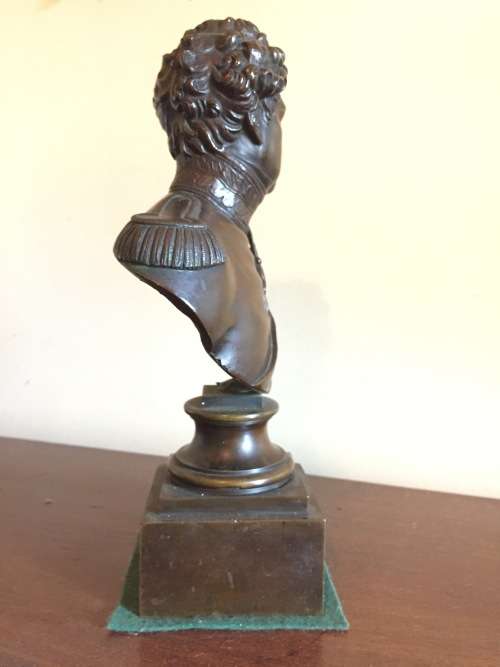 A BRONZE BUST OF GEORGE IV