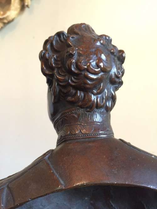 A BRONZE BUST OF GEORGE IV
