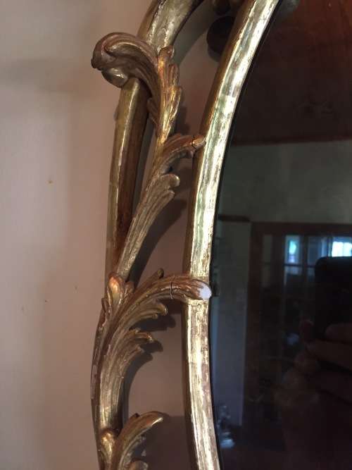 Antique hand carved giltwood mirror circa 18th century