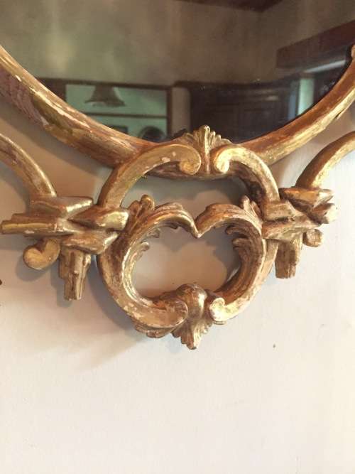 Antique hand carved giltwood mirror circa 18th century