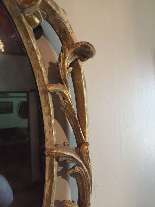 Antique hand carved giltwood mirror circa 18th century