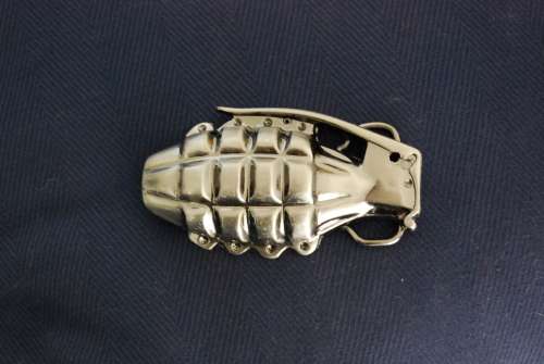 HAND GRENADE BELT BUCKLE POSTAGE INCLUDED