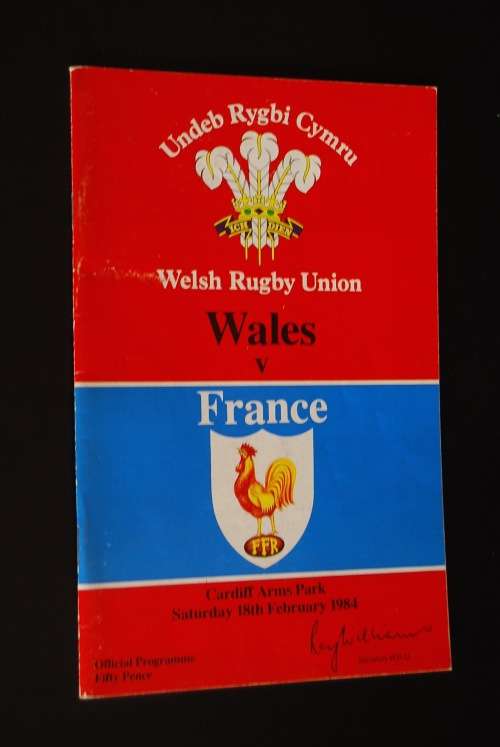 WALES VS FRANCE  PROGRAMME 18 FEBRUARY 1984
