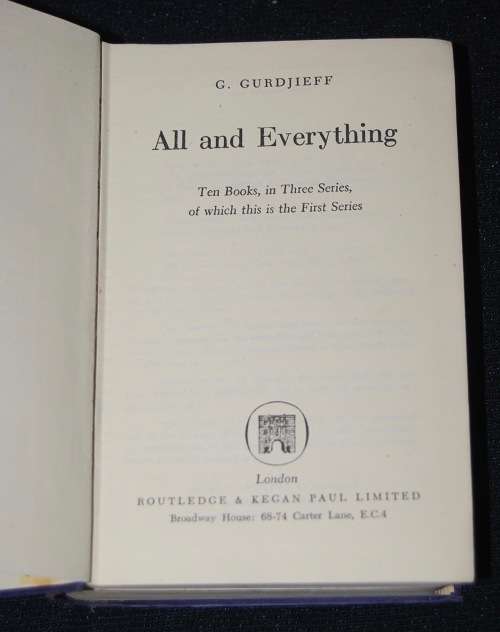 ALL AND EVERYTHING BY GURDJIEFF