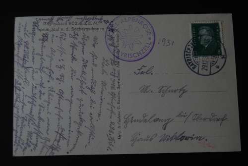 1931 BAYRISCHZELL SPRUNGLAUF GERMANY POSTCARD