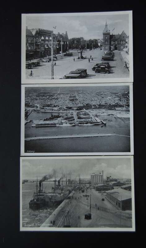 1930'S ESBJERG DENMARK PHOTO POSTCARD X 3 UNUSED & USED