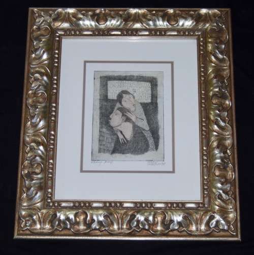 ORIGINAL PIETER VAN DER WESTHUIZEN ETCHING PROOF TITLED LOVING COUPLE