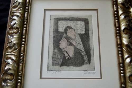 ORIGINAL PIETER VAN DER WESTHUIZEN ETCHING PROOF TITLED LOVING COUPLE