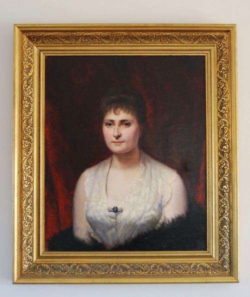 ANTIQUE FRENCH PORTRAIT OIL ON CANVAS SIGNED VIAL