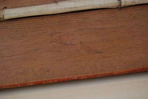 ANTIQUE FRENCH PORTRAIT OIL ON CANVAS SIGNED VIAL
