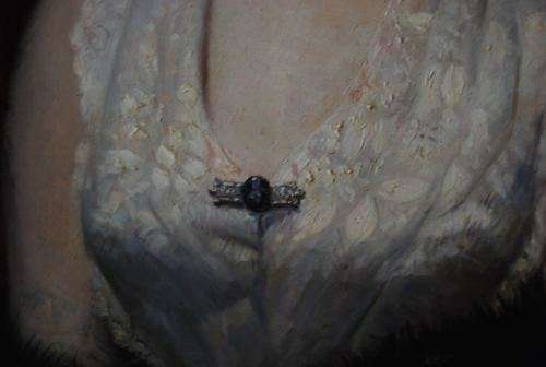 ANTIQUE FRENCH PORTRAIT OIL ON CANVAS SIGNED VIAL