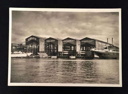 1930'S KIEL GERMANIA WERFT GERMANY PHOTO POST CARD UNUSED