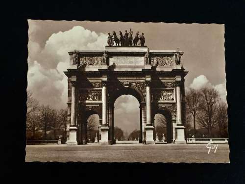 1930'S PARIS ARC DE TRIONPHE DU CARROUSEL PHOTO POST CARD BY GUY PHOTOGRAPHER UNUSED
