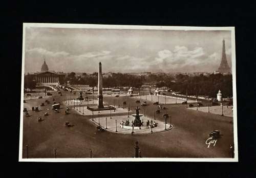 1930'S PARIS PLACE DE LA CONCORDE PHOTO POST CARD BY GUY PHOTOGRAPHER UNUSED