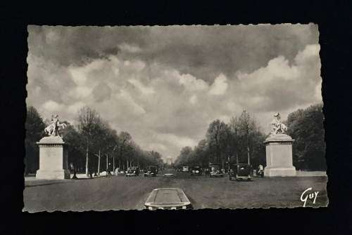 1930'S PARIS AVENUE DES CHAMPS ELYSEES PHOTO POST CARD BY GUY PHOTOGRAPHER UNUSED