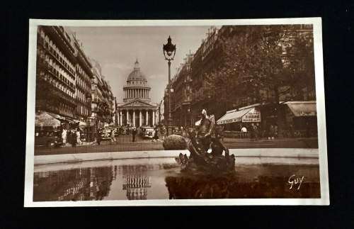 1930'S PARIS LE PANTHEON ET LA RUE SOUFFLOT PHOTO POST CARD BY GUY PHOTOGRAPHER UNUSED