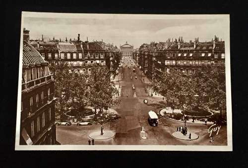 1930'S PARIS L'AVENUE DE I'OPERA PHOTO POST CARD BY GUY PHOTOGRAPHER UNUSED