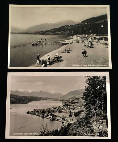1930`S 2 X MILLSTATT A. SEE AUSTRIA PHOTO POST CARD UNUSED