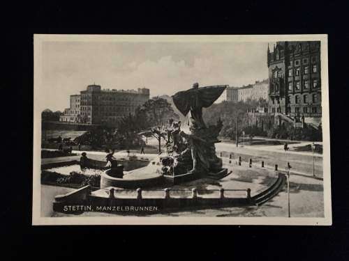 1930`S STETTIN MANZELBRUNNEN GERMANY PHOTO POST CARD UNUSED