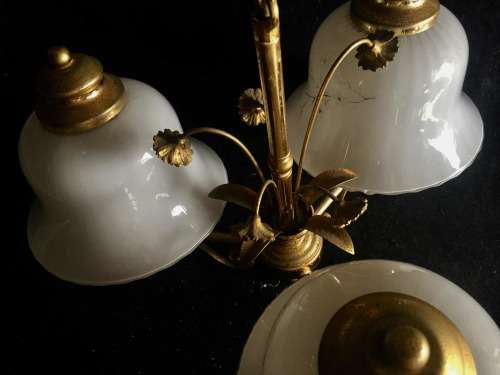 VINTAGE 3 LAMP CHANDELIER