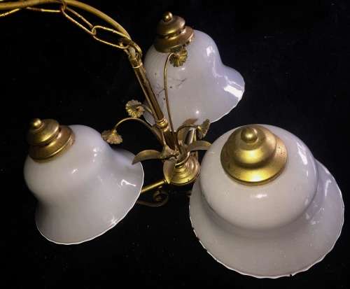 VINTAGE 3 LAMP CHANDELIER