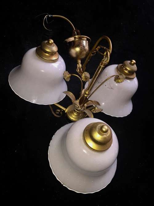 VINTAGE 3 LAMP CHANDELIER