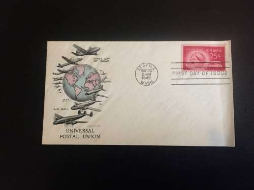 1949 U.S. AIRMAIL UNIVERSAL POSTAL UNION COVER SEATTLE WASHINGTON