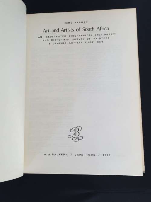ART AND ARTISTS OF SOUTH AFRICA BY ESME BERMAN