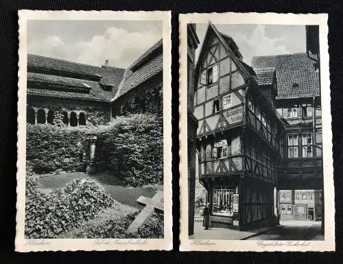 1927 PHOTO POSTCARDS OF HILDESHEIM UMGESTULPTER ZUCKERHUT &TEIL DES ANNENFRIEDHOFES UNUSED