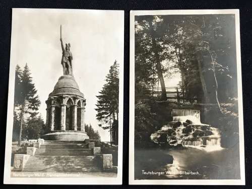 1927 PHOTO POSTCARD OF TEUTOBURGER WELD SILBERBACH & HERMANNSDENKMAL UNUSED