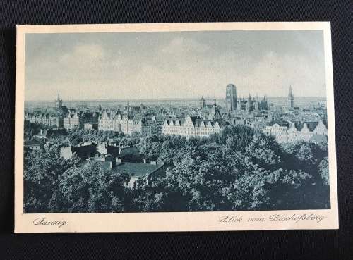 1927 PHOTO POSTCARD OF DANZIG BLICK VOM BISCHOPSBERG UNUSED