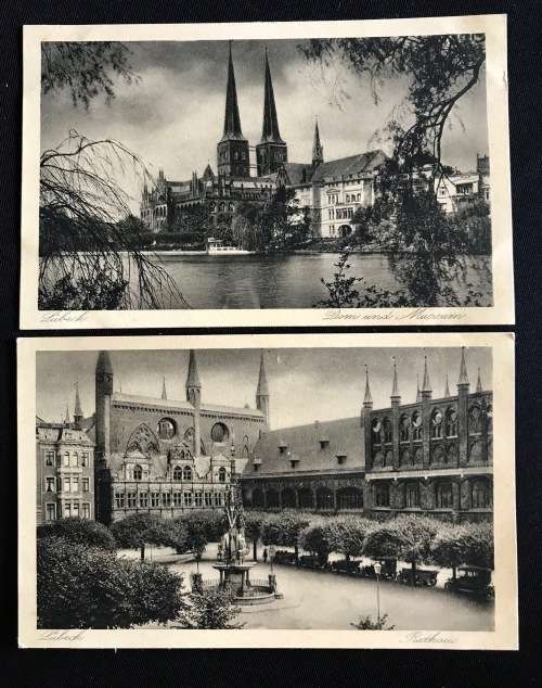 1927 PHOTO POSTCARDS OF LUBECK RATHAUS & DOM UND MUSEUM UNUSED
