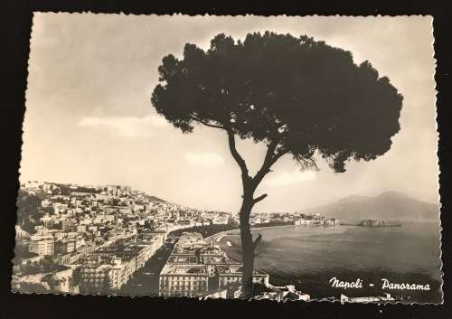 VINTAGE ITALIAN POSTCARD OF NAPOLI PANORAMA TO GERMANY 1952