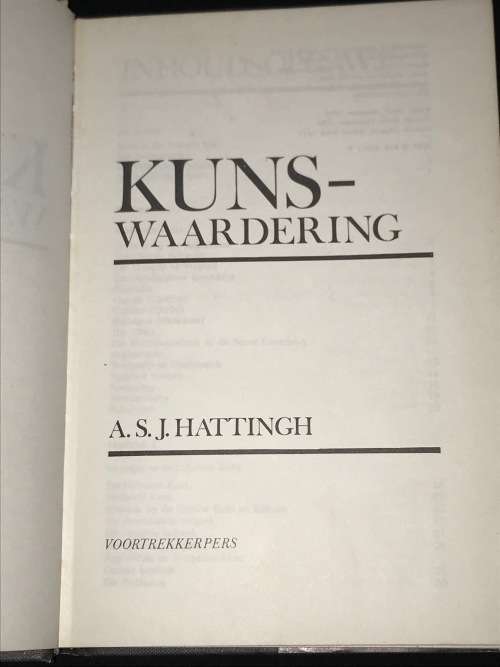 KUNSWAARDERING DEUR A.S. HATTINGH