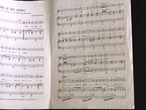THIS IS MY SONG BY CHARLES CHAPLIN SHEET MUSIC