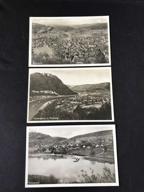 NECKARGERACH, GERMANY X3 VINTAGE POSTCARDS. UNUSED