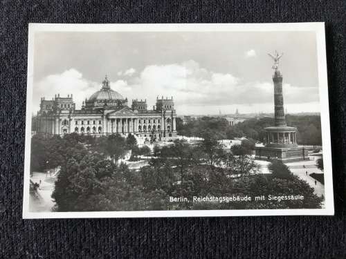 GERMANY, BERLIN REICHSTAGSGEBÄUDE MIT SIEGESSÄULE. VINTAGE 1931 USED