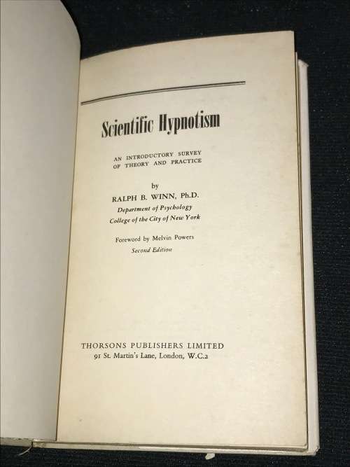 SCIENTIFIC HYPNOTISM BY DR RALPH B. WINN