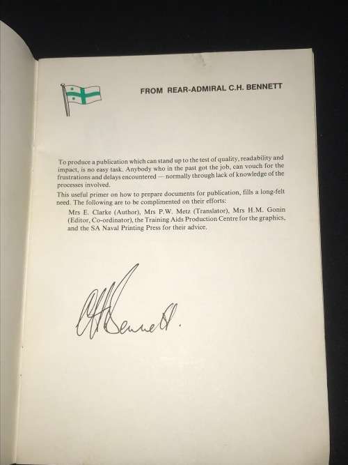 SO YOU GOT THE JOB! A PRIMER ON HOW TO PUBLISH AND NOT BE DAMNED BY REAR - ADMIRAL C.H. BENNETT