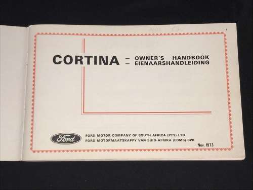 FORD CORTINA 1973 OWNER'S HANDBOOK
