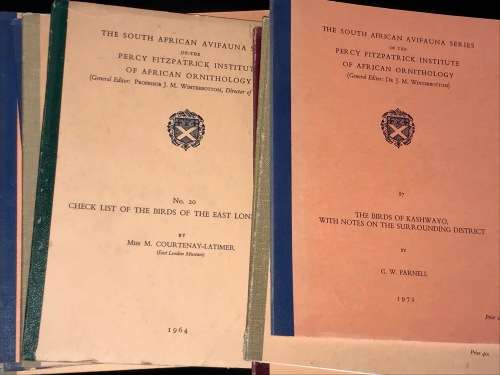 THE SOUTH AFRICAN AVIFAUNA SERIES - PERCY FITZPATRICK INSTITUTE OF AFRICAN ORNITHOLOGY X 13 BOOKLETS