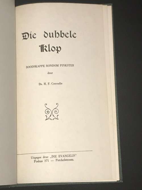 DIE DUBBELE KLOP DEUR DS. H.F. CONRADIE