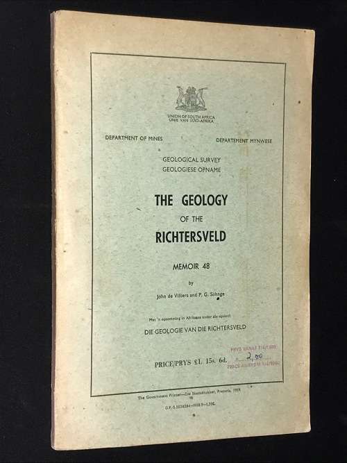 UNION OF SOUTH AFRICA GEOLOGICAL SURVEY THE GEOLOGY OF THE RICHTERSVELD 1959