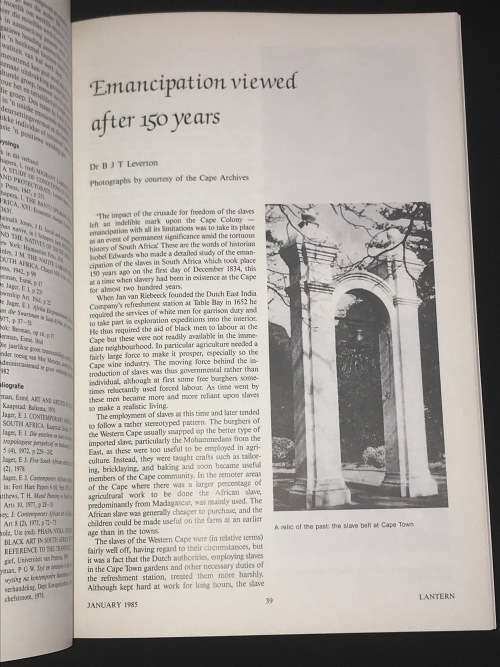 LANTERN TYDSKRIF VIR KENNIS EN KULTUUR / JOURNAL OF KNOWLEDGE AND CULTURE JAN 1985