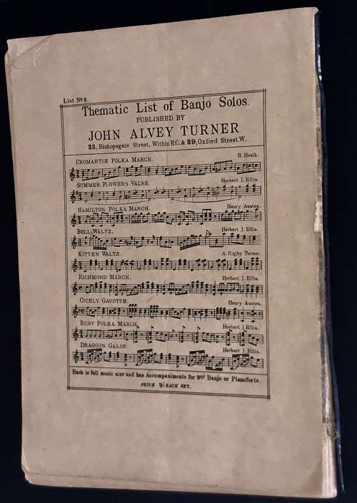 ELLIS`S THOROUGH SCHOOL FOR THE FIVE STRINGED BANJO BY HERBIT J. ELLIS
